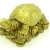 Good Fortune Tortoise on Gold Coins & Ingots (L)