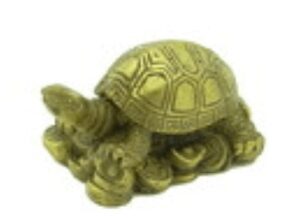 Good Fortune Tortoise on Gold Coins and Ingots