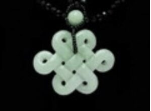 Green Jade Mystic Knot Pendant with Black Onyx Beads Necklace
