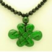 Green Jade Mystic Knot with Faceted Onyx Necklace