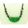 Green Jade Prosperity Medallion with Bat and Ling Zhi Necklace1