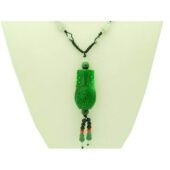 Green Jade Vase for Peace & Friendship Luck Necklace