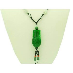 Green Jade Vase for Peace & Friendship Luck Necklace