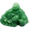 Jade Green Relaxing Laughing Buddha with Gold Ingot2