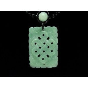 Jade Mystic Knot with Bat Necklace1