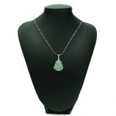 Jade Smiling Buddha Pendant with Necklace1