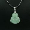 Jade Smiling Buddha Pendant with Necklace2