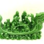 Jadeite Feng Shui Eight Immortals on Dragon Boat