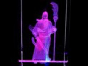 Kuan Kong 3D Laser Engraved Glass with Light Base