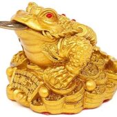 Large Brass Money Frog on Treasure