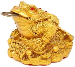 Large Brass Money Frog on Treasure