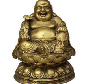 Laughing Buddha with Ruyi on Lotus