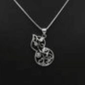 Longevity Wu Lou with Dazzling Zirconia Pendant Necklace