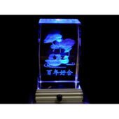 Mandarin Ducks 3D Laser Engraved Glass With Light Base1