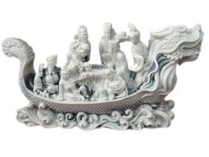 Marble Eight Immortals on Dragon Boat