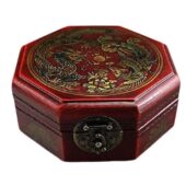 Oriental Antique Style Dragon & Phoenix Bagua-Shaped Box