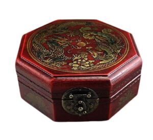 Oriental Antique Style Dragon & Phoenix Bagua-Shaped Box
