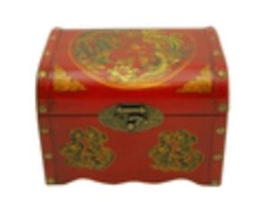Oriental Antique Style Dragon & Phoenix Treasure Chest