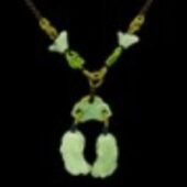 Pair of Jade Pi Yao Pendant Necklace