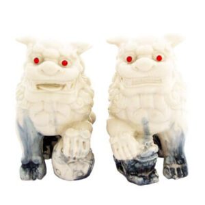 Pair of Marble Fu Dogs for Protection