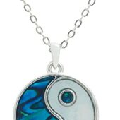 Paua Shell Yin Yang Pendant for Protection Necklace