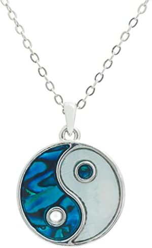 Paua Shell Yin Yang Pendant for Protection Necklace