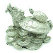 Pewter Dragon Tortoise on a Bed of Fortune1