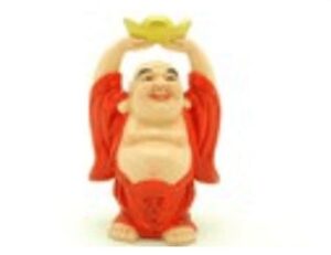 Red Robe Laughing Buddha Lifting Gold Ingot