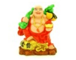 Red Robe Travelling Laughing Buddha with Giant Ruyi