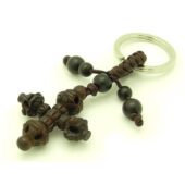 Tibetan Sandalwood Double Dorje Keychain1