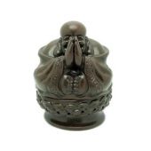 Zisha Clay Praying Laughing Buddha Incense Burner1