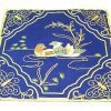 10Crt Gold Thread Silk Embroidered Mandarin Ducks Mat (Blue)1