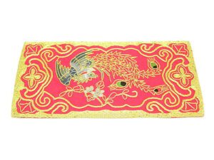 10Crt Gold Thread Silk Embroidered Phoenix Mat (Red)1
