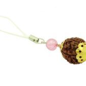 5 Facet 18Mm Rudraksha With Pink Swarovski Hanging1