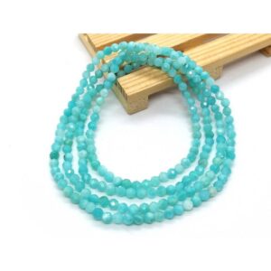 Amazonite Faceted Beads 4-Round Bracelet 天河石