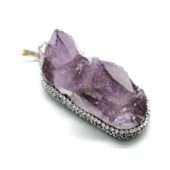 Amethyst Geode Bejeweled Pendant C1