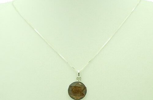 Ammolite Star Of David Pendant With 925 Silver Holder And Chain