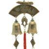 Bronze Double Bagua Fish Amulet w Bells & Protection Symbols2
