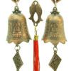 Bronze Double Bagua Fish Amulet w Bells & Protection Symbols5