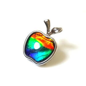 Canadian Ammolite Apple Pendant with 925 Silver Frame1