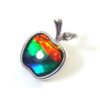 Canadian Ammolite Apple Pendant with 925 Silver Frame2