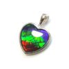Canadian Ammolite Heart Shape Pendant with 925 Silver Frame3