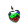 Canadian Ammolite Heart Shape Pendant with 925 Silver Frame4