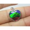 Canadian Ammolite Heart Shape Pendant with 925 Silver Frame6