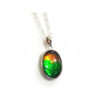 Canadian Ammolite Oval Pendant with 925 Silver Frame2