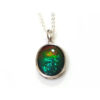 Canadian Ammolite Oval Pendant with 925 Silver Frame3