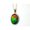 Canadian Ammolite Oval Pendant with 925 Silver Frame4