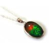 Canadian Ammolite Oval Pendant with 925 Silver Frame5