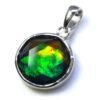 Canadian Ammolite Star of David Pendant with 925 Silver Frame (12mm)1