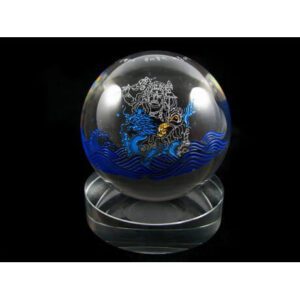Crystal Ball with White Dzambala Tibetan Wealth God1